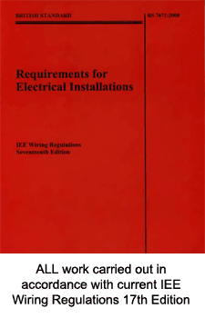 all work carried out in accordance with wiring regulations iee 17th edition